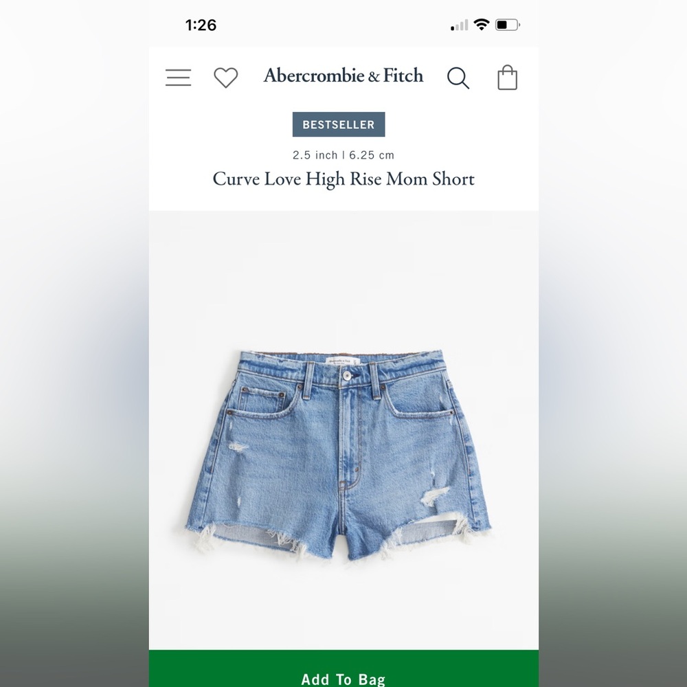 Abercrombie & Fitch The Mom Shorts High Rise Curve Love